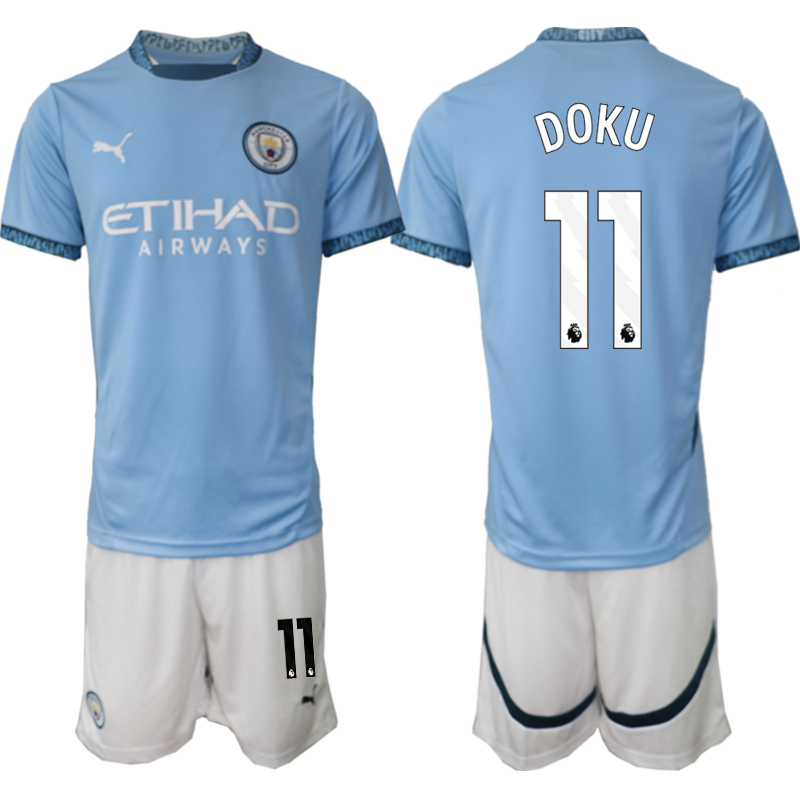 Men 2024-2025 Club Manchester City home blue #11 Soccer Jersey